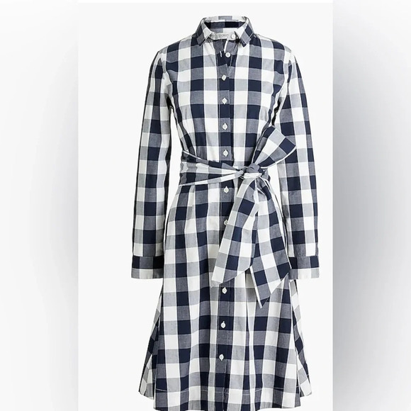 J. Crew Accessories - J. Crew Plaid Gingham belted shirtdress Shirt Dress size 10. New With Tag 1405